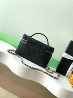 CHANEL 25S VANITY BAG 19.5 CM IN BLACK LAMBSKIN