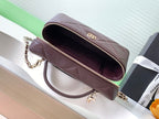 CHANEL 25S VANITY BAG 19.5 CM IN BURGUNDY BROWN LAMBSKIN