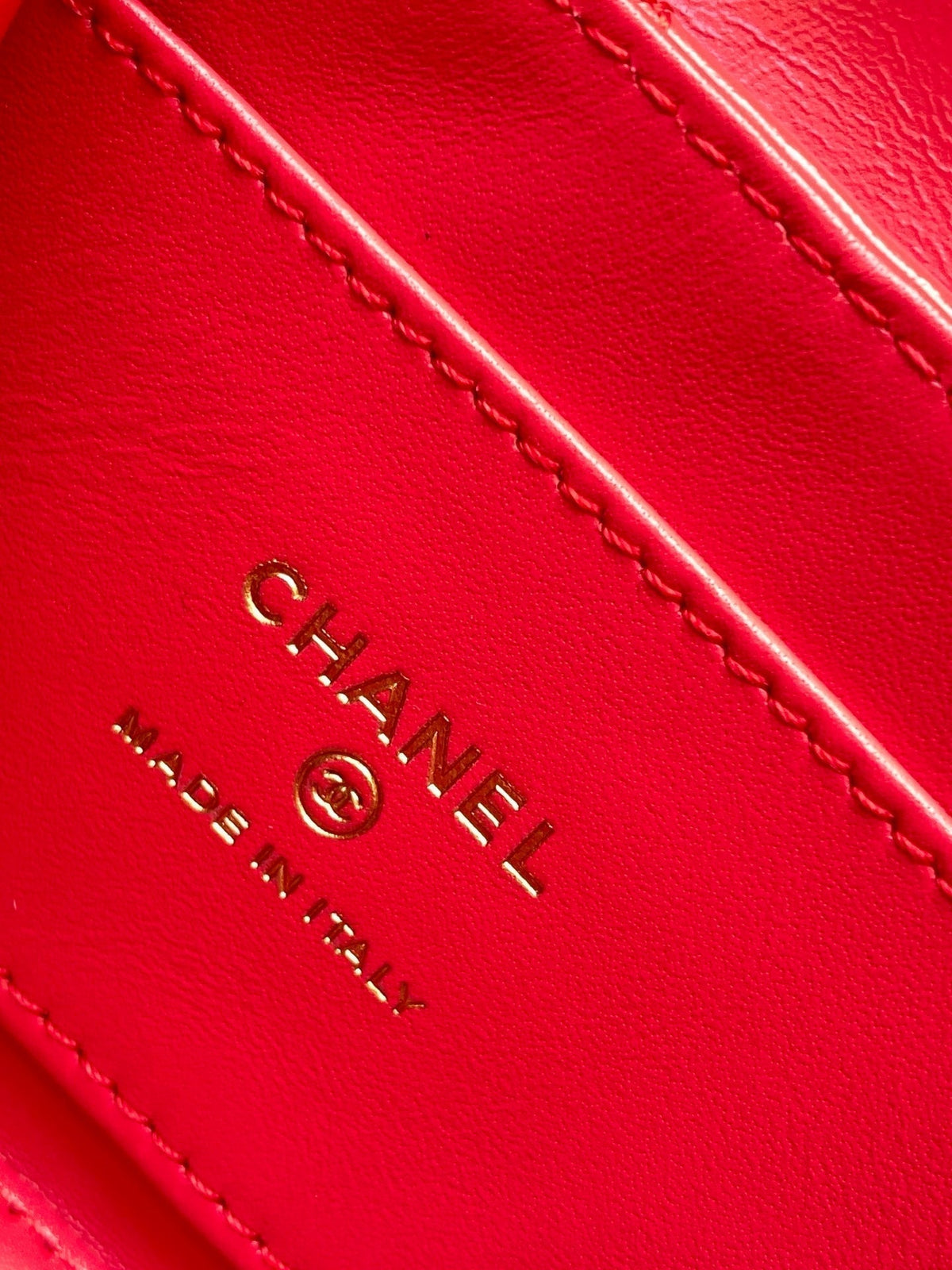 CHANEL 25S MINI KELLY BAG 13 IN RED LAMBSKIN WITH GOLD HARDWARE