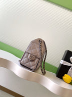 CHANEL 25S HOBO BAG 22 IN LILAC SILVER METALLIC CAVIAR