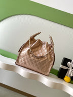 CHANEL 25S HOBO BAG 40 IN ROSE METALLIC CAVIAR