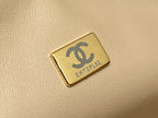 CHANEL 25S FLAP BAG 20 CM IN LIGHT BEIGE LAMBSKIN WITH GOLD HARDWARE