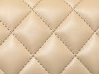 CHANEL 25S FLAP BAG 20 CM IN LIGHT BEIGE LAMBSKIN WITH GOLD HARDWARE