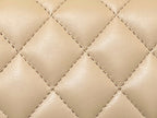 CHANEL 25S FLAP BAG 17 CM IN LIGHT BEIGE LAMBSKIN WITH GOLD HARDWARE