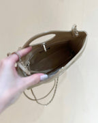 CHANEL 25S MINI SHOPPING BAG 23 IN WARM TAUPE CALFSKIN