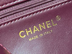 CHANEL TOP HANDLE 19 IN WINE RED LAMBSKIN GOLD HARDWARE