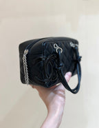 CHANEL 25S  CAMBON BOSTON BAG 21 IN BLACK CALFSKIN SILVER HARDWARE