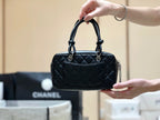 CHANEL 25S  CAMBON BOSTON BAG 27 IN FULL BLACK CALFSKIN