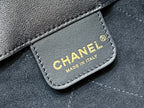 CHANEL QUILTED LARGE HOBO BAG 35 IN BLACK LAMBSKIN GOLD HARDWARE