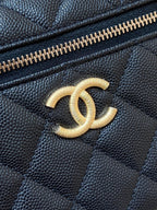 CHANEL 25S VANITY CASE 19 IN BLACK CALFSKIN GOLD HARDWARE