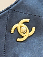 CHANEL LARGE MAXI SHOPPING BAG 59 IN BLACK CALFSKIN GOLD-TONE METAL