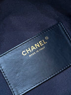 CHANEL 25 HANDBAG 40 IN BLACK SUEDE GOLD HARDWARE