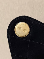 CHANEL 25 HANDBAG 40 IN BLACK SUEDE GOLD HARDWARE