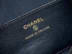 CHANEL MEITO BOSTON MATELASSE CAVIAR SHOULDER HANDBAG 18 IN BLACK LAMBSKIN