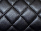 CHANEL MEITO BOSTON MATELASSE CAVIAR SHOULDER HANDBAG 18 IN BLACK LAMBSKIN