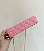 CHANEL VANITY CASE 19 IN CONTESSA PINK CALFSKIN GOLD-TONE METALLIC