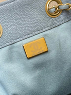 CHANEL 25S HANDBAG IN LIGHT BLUE 30 GRAINED CALFSKIN GOLD HARDWARE