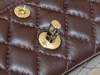 CHANEL 25S  MINI CF BAG 12 IN DARK BROWN LAMBSKIN HEART MODEL