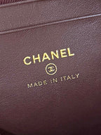 CHANEL 25S CLUTCH WITH CHAIN 18 IN BLACK CALFSKIN GOLD HARDWARE