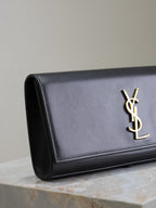 CLASSIC KATE CLUTCH 27 IN BLACK LAMBSKIN GOLD HARDWARE