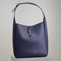 LE 5 À 7 LARGE BAG 31 IN BERRY BLUE LAMBSKIN
