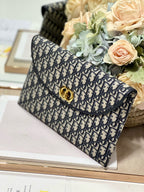 DIOR 30 MONTAIGNE 30CM BLUE OBLIQUE EMBROIDERY