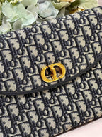 DIOR 30 MONTAIGNE 30CM BLUE OBLIQUE EMBROIDERY