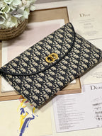 DIOR 30 MONTAIGNE 30CM BLUE OBLIQUE EMBROIDERY