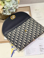 DIOR 30 MONTAIGNE 30CM BLUE OBLIQUE EMBROIDERY